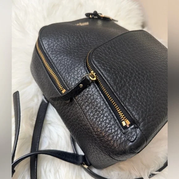 KATE SPADE ♠️ NEW YORK CARTER STREET CADEN BLACK LEATHER BACKPACK PURSE. NWOT - Picture 4 of 8